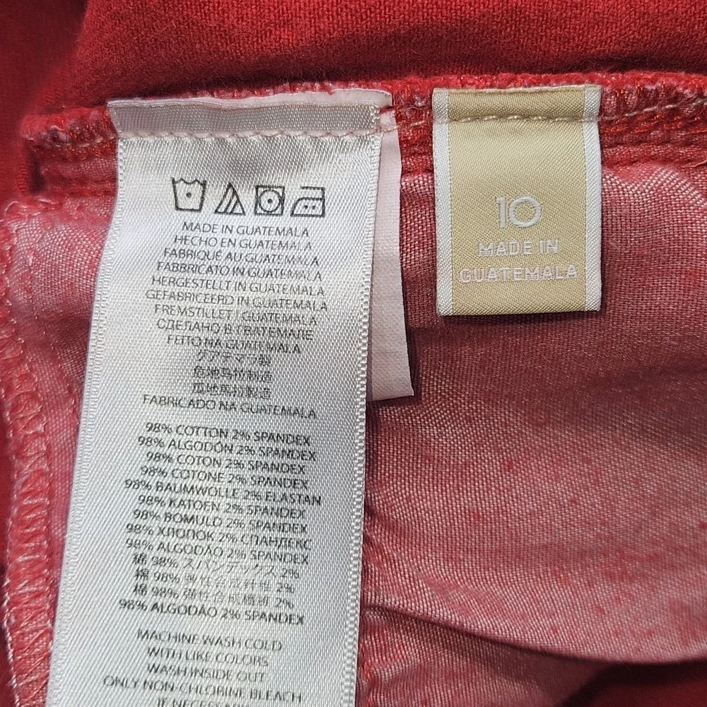 Michael Kors Skinny Jeans Women's Size 10 Red Stretch Denim Low Rise Trousers